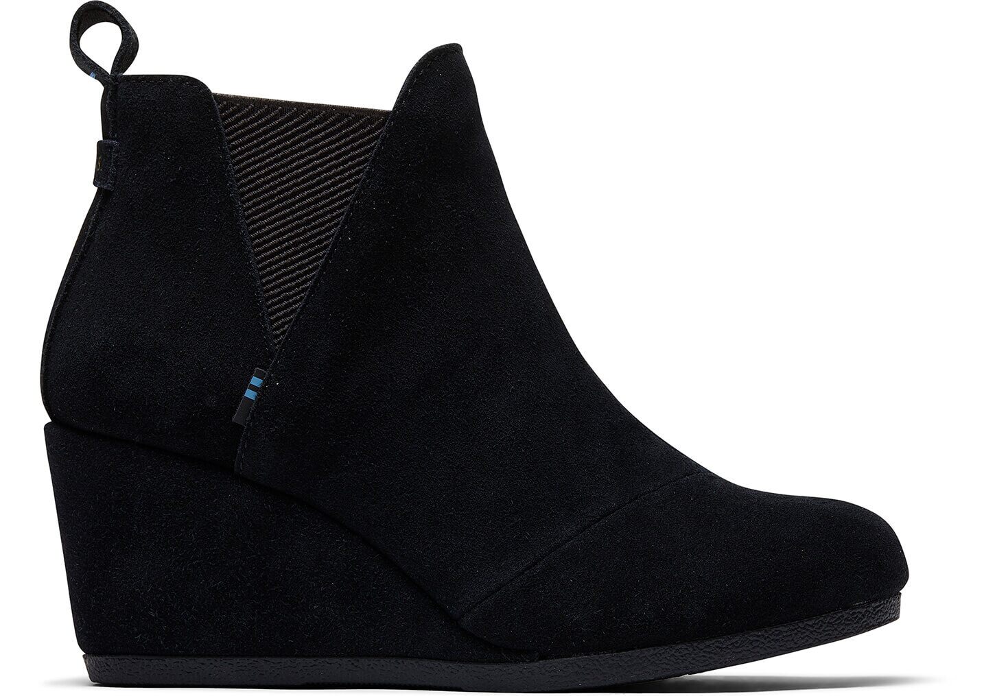 Toms Kelsey Suede - Womens Wedge Boots - Black - NZ - 683540YXR